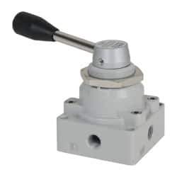 ARO/Ingersoll-Rand - 1/4" NPT Manual Mechanical Valve - 4-Way, 3 Position, Lever/Manual & 1.25 CV Rate - Best Tool & Supply