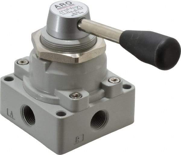 ARO/Ingersoll-Rand - 3/8" NPT Manual Mechanical Valve - 4-Way, 3 Position, Lever/Manual & 2 CV Rate - Best Tool & Supply