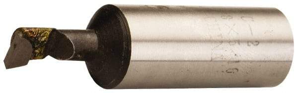 Made in USA - 9/16" Min Bore Diam, 3" Max Bore Depth, 5/8 Shank Diam, Boring Bar - Right Hand Cut, Carbide-Tipped, Bright Finish - Exact Industrial Supply