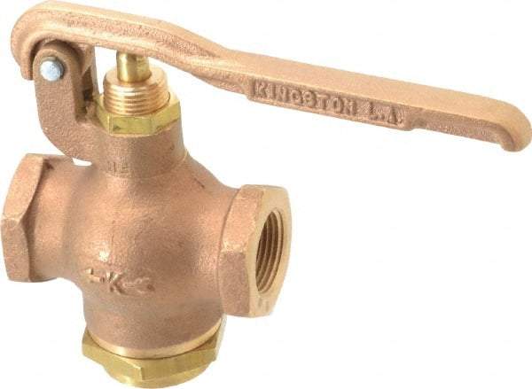 Kingston - 3/4" Pipe, 400 Max psi, Buna N Disc, Self Closing Control Valve - Squeeze Lever, FNPT x FNPT End Connections - Best Tool & Supply