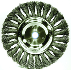 6" Diameter - 1/2-5/8" Arbor Hole - Knot Twist Steel Wire Straight Wheel - Best Tool & Supply