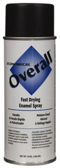 Enamel Spray Paint: Black, Flat, 12 oz Indoor & Outdoor, Use on Metal, Wood, Concrete & Masonry, 50 to 100 ° F