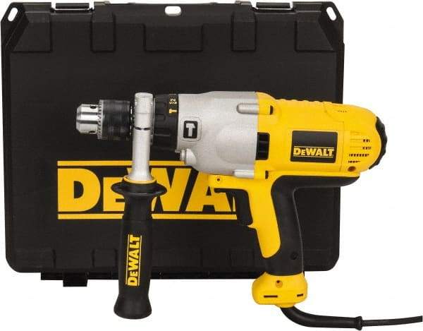 DeWALT - 120 Volt 1/2" Keyed Chuck Electric Hammer Drill - 0 to 56,000 BPM, 0 to 1,200 & 0 to 3,500 RPM, Reversible - Best Tool & Supply