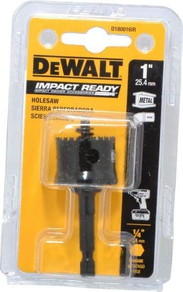 DeWALT - 1" Diam, 5/8" Cutting Depth, Hole Saw - Bi-Metal Saw, Toothed Edge - Best Tool & Supply