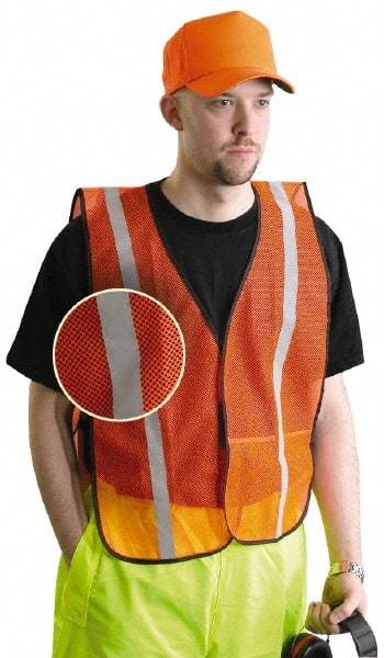 OccuNomix - Size XL High Visibility Orange Mesh General Purpose Vest - 44 to 46" Chest, Hook & Loop Closure, 1 Pocket, Polyester - Best Tool & Supply