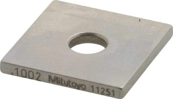 Mitutoyo - 0.1002" Square Steel Gage Block - Accuracy Grade 0, Includes Certificate of Inspection - Best Tool & Supply