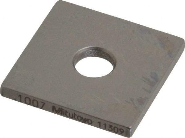 Mitutoyo - 0.1007" Square Steel Gage Block - Accuracy Grade 0, Includes Certificate of Inspection - Best Tool & Supply