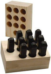 Made in USA - 10 Piece, 3/16" Character Steel Stamp Set - Double Digit Figures, Double Digits - Best Tool & Supply