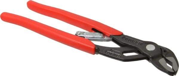 Knipex - 10" OAL, 1-1/4" Max Capacity, 1" Jaw Length, 19 Position Adjustable Tongue & Groove Pliers - Self-Gripping V-Jaws, Standard Head, Plastic Coated Handles - Best Tool & Supply