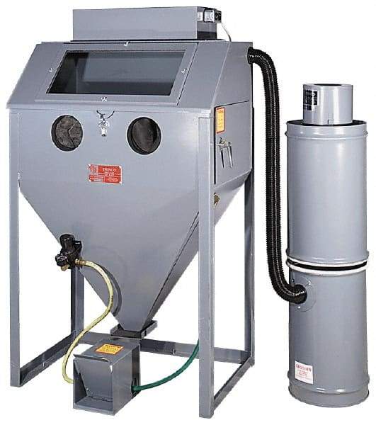 Trinco - 38" Wide x 64" High x 25" Deep Floor Sandblaster - Working Dimensions 36" Wide x 23" High x 24" Deep - Best Tool & Supply