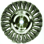 6" Diameter - 1/2-5/8" Arbor Hole - Knot Twist Stainless Straight Wheel - Best Tool & Supply