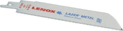 Lenox - 6" Long x 1" Thick, Bi-Metal Reciprocating Saw Blade - Straight Profile, 18 TPI, Toothed Edge - Best Tool & Supply