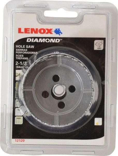 Lenox - 2-1/2" Diam, 1-5/8" Cutting Depth, Hole Saw - Diamond Grit Saw, Continuous Edge - Best Tool & Supply