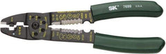 SK - 8-1/2" OAL, 10 AWG Capacity, Crimper/Cutter - 1" Jaw Length x 1/8" Jaw Width, Plastisol Handle - Best Tool & Supply