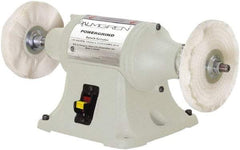 Palmgren - 6" Wheel Diam x 1" Wheel Width, 1/2 hp Buffer - 1/2" Arbor Hole Diam, 1 Phase, 3,450 Max RPM, 120/240 Volts - Best Tool & Supply