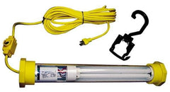 Made in USA - 120 Volt, 24 Watt, Electric, Fluorescent Portable Hook Work Light - 25' Cord, 1 Head, 1,800 Lumens, 21-1/4" Long - Best Tool & Supply