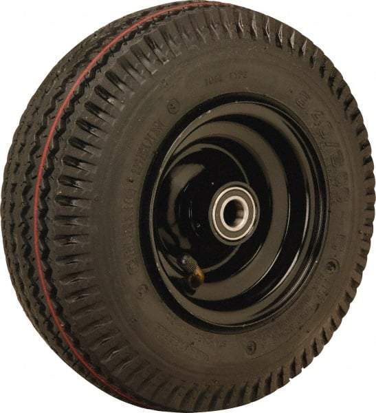 Hamilton - 10 Inch Diameter x 2-3/8 Inch Wide, Rubber Pneumatic Caster Wheel - 480 Lb. Capacity, 3-3/8 Inch Hub Length, 1/2 Inch Axle Diameter, Sealed Precision Ball Bearing - Best Tool & Supply