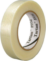 3M - 3/4" x 60 Yd Clear Rubber Adhesive Packaging Tape - Polypropylene Film Backing, 4 mil Thick, 100 Lb Tensile Strength, Series 8934 - Best Tool & Supply