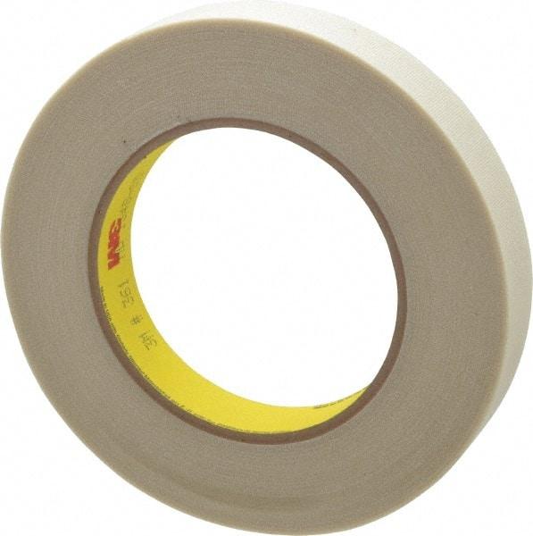 3M - 60 Yd Long x 3/4" Wide, Series 361, White Silicone Glass Cloth Tape - 7.5 mil Thick, 182 Lb/In Tensile Strength - Best Tool & Supply