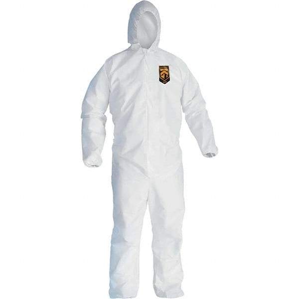 KleenGuard - Size 3XL Film Laminate General Purpose Coveralls - White, Zipper Closure, Elastic Cuffs, Elastic Ankles, Serged Seams - Best Tool & Supply