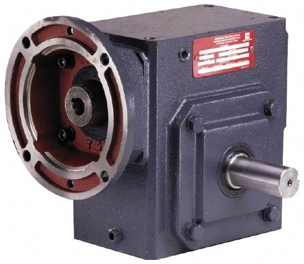 Morse - 3 Centerline Distance, 50:1, 35 RPM Output, 5 Input Horsepower, 1,894 Lbs. Max Torque, Speed Reducer - 1-1/4" Shaft Diam, Single Shaft Right, 1-1/8" Bore, 8-1/2" Long x 5-1/2" Wide x 8.88" High, 180TC NEMA, 1,894 In/Lb. Min Torque - Best Tool & Supply