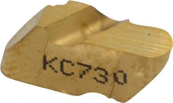 Kennametal - 2062NR Grade KC730, 3.18mm Cutting Width Carbide Grooving Insert - 2.79mm Max Depth of Cut, Left Hand, 1.59mm Corner Radius, TiN Finish - Best Tool & Supply