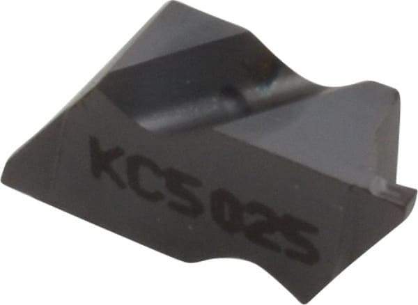 Kennametal - 2031NG K Grade KC5025, 0.79mm Cutting Width Carbide Grooving Insert - 1.27mm Max Depth of Cut, Left Hand, 0.09mm Corner Radius, TiAlN Finish - Best Tool & Supply