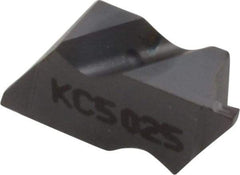 Kennametal - 2031NG K Grade KC5025, 0.79mm Cutting Width Carbide Grooving Insert - 1.27mm Max Depth of Cut, Left Hand, 0.09mm Corner Radius, TiAlN Finish - Best Tool & Supply