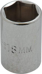 Proto - 1/2" Drive, Standard Hand Socket - 6 Points, 1-1/2" OAL, Chrome Finish - Best Tool & Supply