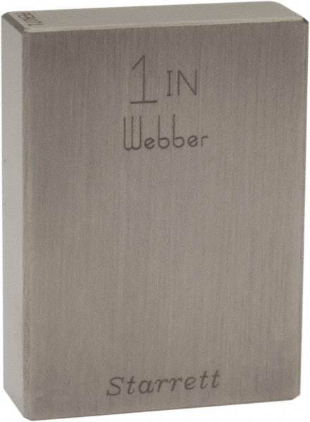 Starrett - 1" Rectangular Steel Gage Block - Accuracy Grade 0 - Best Tool & Supply