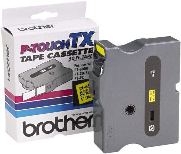 Brother - 1" Wide x 600" Long, Yellow Tape Cassette - For Label Maker - Best Tool & Supply