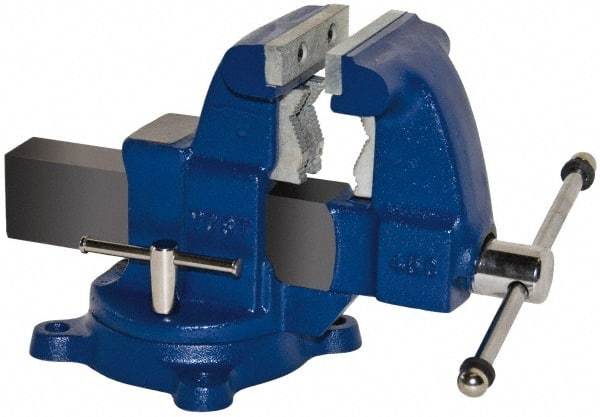 Yost Vises - 5-1/2" Jaw Width x 5" Jaw Opening Capacity, 4-1/2" Throat Depth, Bench & Pipe Combination Vise - 1/8 to 2-1/2" Pipe Capacity, Swivel Base, Bolt Down Attachment, Ductile Iron - Best Tool & Supply