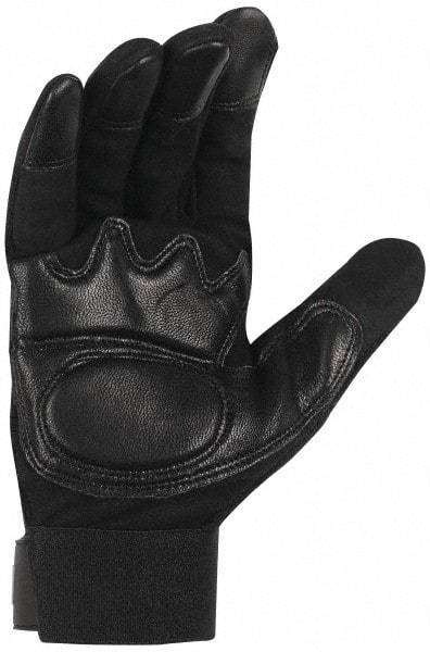 MCR Safety - Size S (7) Grain Synthetic Leather General Protection Work Gloves - For General Purpose, Uncoated, Hook & Loop Cuff, Full Fingered, Black, Paired - Best Tool & Supply