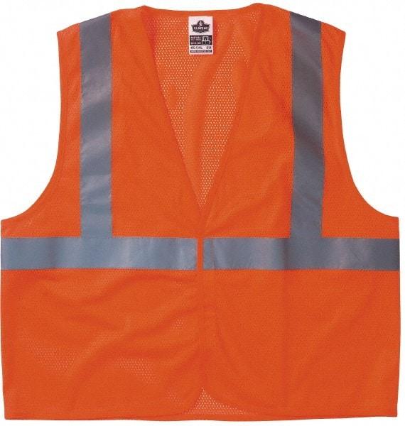 Ergodyne - Size S/M High Visibility Orange Mesh General Purpose Vest - 36 to 44" Chest, ANSI/ISEA 107, Hook & Loop Closure, 1 Pocket, Polyester - Best Tool & Supply