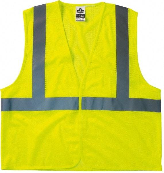 Ergodyne - Size S/M High Visibility Lime Mesh General Purpose Vest - 36 to 44" Chest, ANSI/ISEA 107, Hook & Loop Closure, 1 Pocket, Polyester - Best Tool & Supply