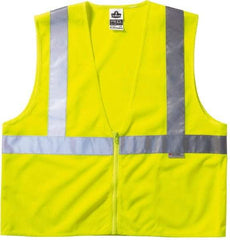 Ergodyne - Size L/XL High Visibility Lime Mesh General Purpose Vest - 44 to 52" Chest, ANSI/ISEA 107, Zipper Closure, 3 Pockets, Polyester - Best Tool & Supply