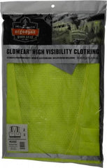 Ergodyne - Size L/XL High Visibility Lime Mesh/Solid Surveyor's Vest - 44 to 52" Chest, ANSI/ISEA 107, Zipper Closure, 6 Pockets, Polyester - Best Tool & Supply