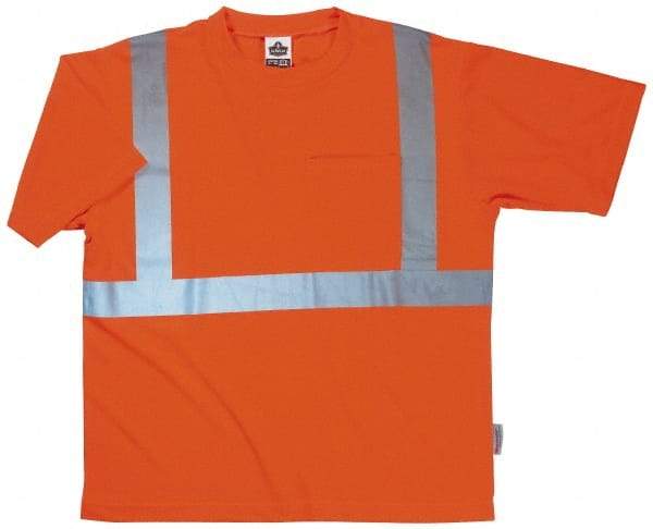 Ergodyne - Size 2XL, Orange, High Visibility, Short Sleeve T-Pocket, - 46 to 50" Chest, 1 Pocket, Polyester - Best Tool & Supply