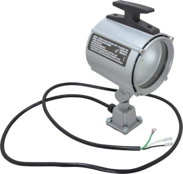 Electrix - 4 NEMA Rated, 12 VDC, 55 Watt, Spot Machine Light - Direct Mount, 5 Ft. Cord, 4-1/2 Inch Light Diameter, Gray - Best Tool & Supply