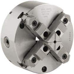 Buck Chuck Company - 4 Jaws, 10" Diam, Self Centering Manual Lathe Chuck - Front Mount, Adjustable, Reversible, 3,000 Max RPM, 3.23" Through Hole Diam, Forged Steel - Best Tool & Supply