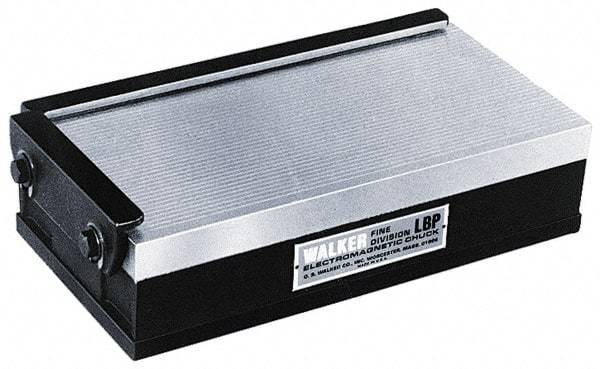 Walker - 24" Long x 12" Wide x 3-1/8" High, 141 Watts, Rectangular, Fine Pole Electromagnetic Chuck - 0.13" Pole Width - Best Tool & Supply