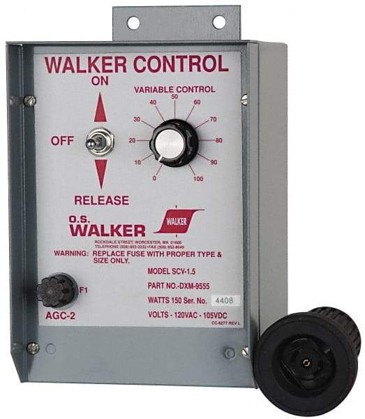 Walker - 150 W, 115 V Electromagnetic Chuck Variable Power Control - Use With Machine Mounting, Not Automatic Release, 110 V, DC Max Output Voltage - Best Tool & Supply