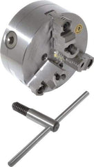 Bison - 3 Jaws, 6" Diam, Self Centering Manual Lathe Chuck - D1-4 Mount Spindle, Reversible, 4,500 Max RPM, 1.6535" Through Hole Diam, 0.0008" Axial Runout, 0.0012" Radial Runout, Forged Steel - Best Tool & Supply