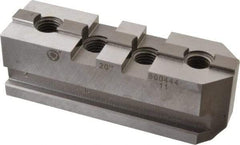 Bison - 20" Max Chuck Diam Compatibility, Steel Tongue & Groove Hard Lathe Master Jaws - 3/4" Groove Width, 2.0472" Wide x 6.6142" Long x 2.3228" High - Best Tool & Supply