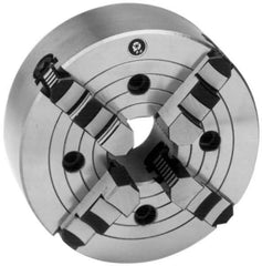 Interstate - 4 Jaws, 16" Diam, Independent Manual Lathe Chuck - D1-8 Mount Spindle, Reversible, 4.921" Through Hole Diam, Cast Iron - Best Tool & Supply