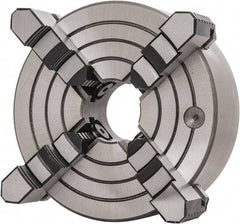 Interstate - 4 Jaws, 8" Diam, Independent Manual Lathe Chuck - D1-5 Mount Spindle, Reversible, 2.165" Through Hole Diam, Cast Iron - Best Tool & Supply