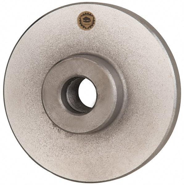 Bison - Adapter Back Plate for 4" Diam Self Centering Lathe Chucks - 1-10 Mount, 1" Through Hole Diam, 2.165mm ID, 4.095" OD, 0.709" Flange Height, Cast Iron - Best Tool & Supply