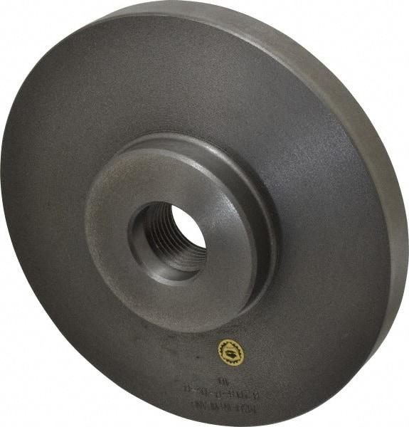 Bison - Adapter Back Plate for 8" Diam Self Centering Lathe Chucks - 1-1/2 - 8 Mount, 1-1/2" Through Hole Diam, 3.583mm ID, 8.11" OD, 0.866" Flange Height, Cast Iron - Best Tool & Supply