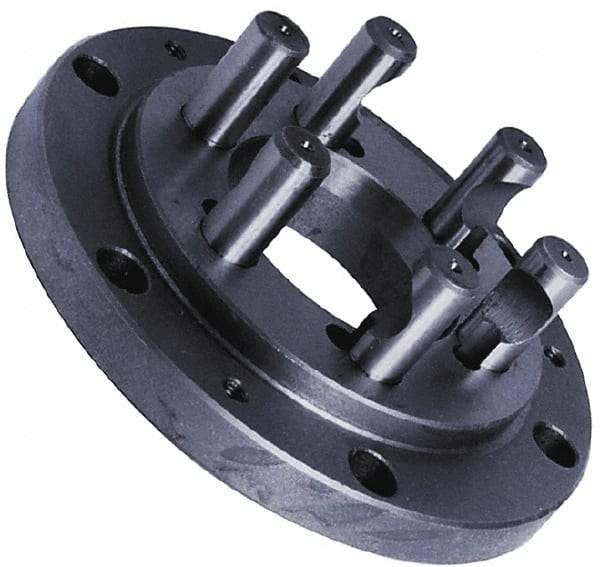 Buck Chuck Company - Adapter Back Plate for 8" Diam Self Centering Lathe Chucks - D1-6 Mount, 2-1/2" Through Hole Diam, 4.73mm ID, 8.13" OD, 1.412" Flange Height, Steel - Best Tool & Supply