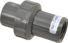 Plast-O-Matic - 1" PVC Check Valve - Inline, FNPT x FNPT, 150 WOG - Best Tool & Supply